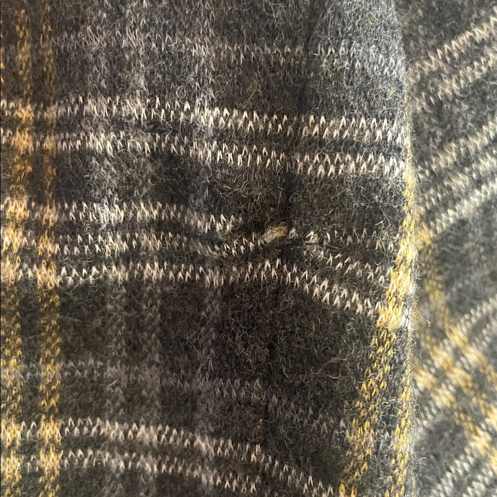 Nanette Lepore wool midi dress, grey/yellow tartan, buttons, cap sleeves, 0 - Picture 13 of 13